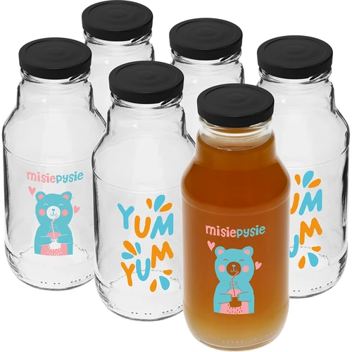 Láhev twist off 330 ml se šroubovacím uzávěrem fi43 a barevným potiskem - 6 ks