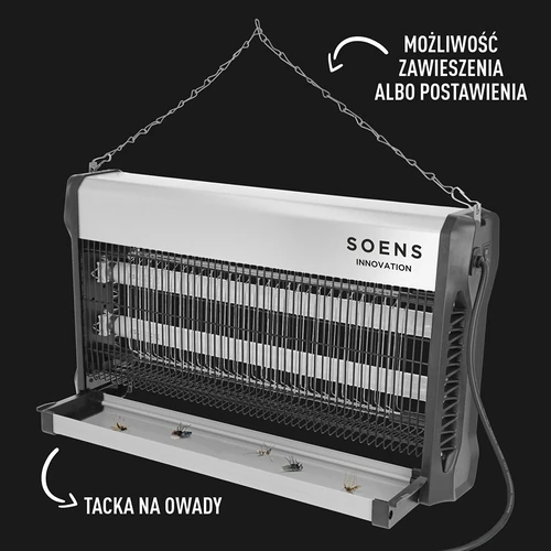 Lampa na hubení hmyzu UVA 40 W, stříbrná - 5