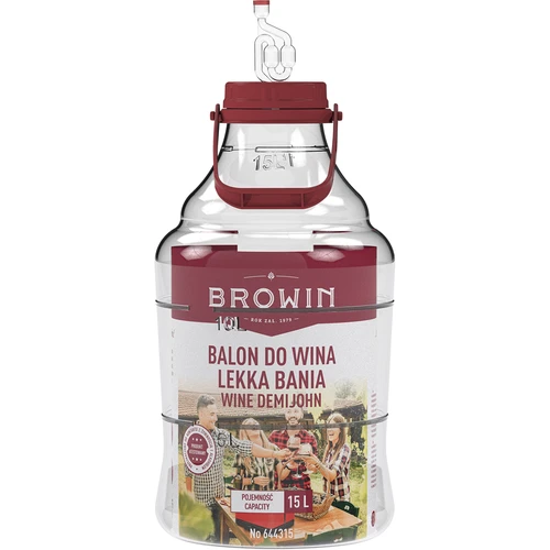 Lehký, nerozbitný balón na víno s držadlem, 15 L - 3
