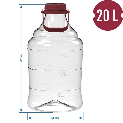 Lehký, nerozbitný balón na víno s držadlem, 20 L - 6