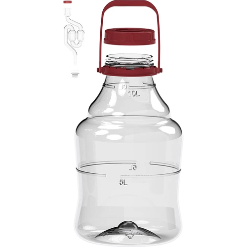 Lehký, nerozbitný balón na víno s držákem, 10 L - 2