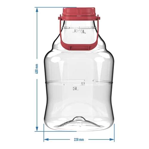 Lehký, nerozbitný balón na víno s držákem, 10 L - 6