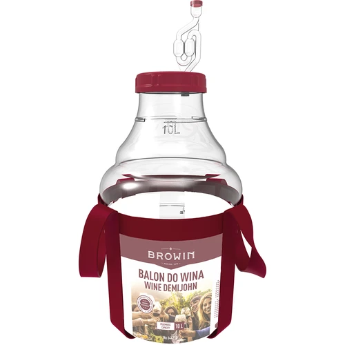 Lehký, nerozbitný balon na víno s popruhy, 10 L - 3