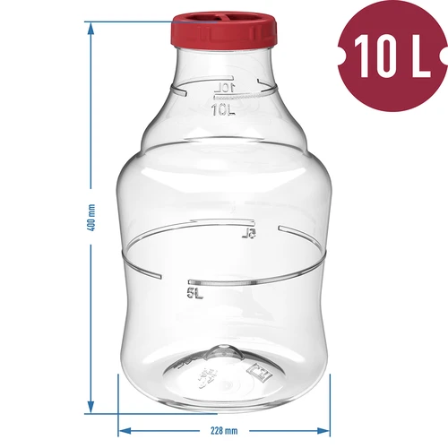 Lehký, nerozbitný balon na víno s popruhy, 10 L - 6