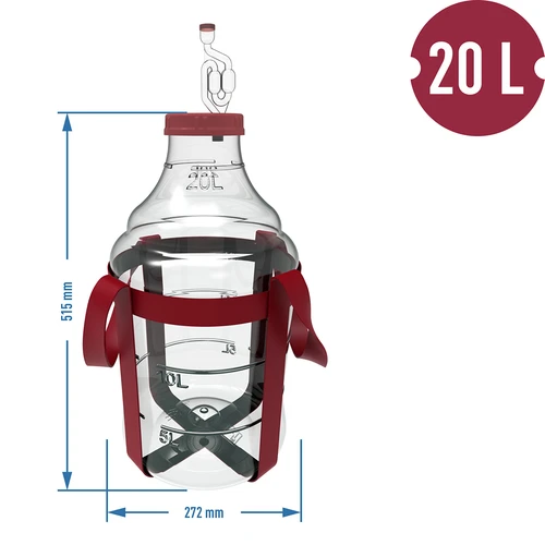 Lehký, nerozbitný balon na víno s popruhy, 20 L - 6