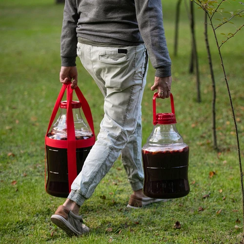 Lehký, nerozbitný balon na víno s popruhy, 20 L - 12