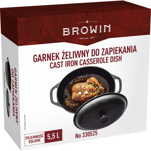Litinový hrnec na pečení, 5.5 L - 6