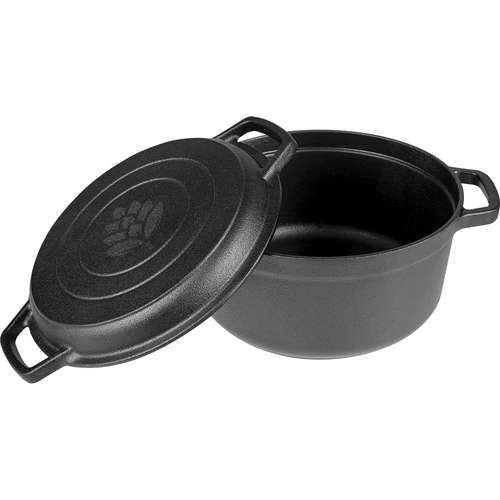 Litinový hrnec s pánví, 5 L + 1 L - 4