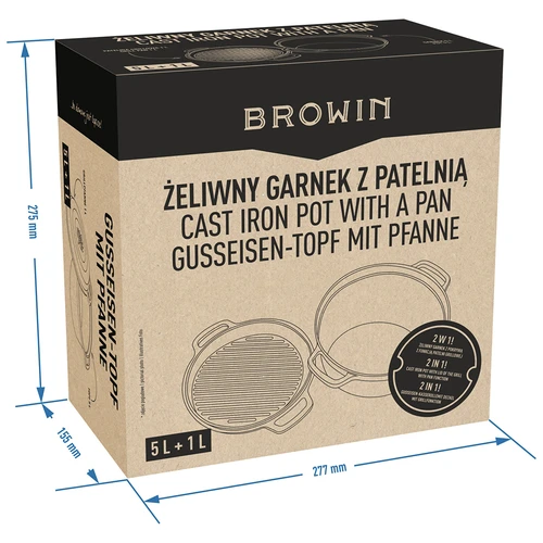 Litinový hrnec s pánví, 5 L + 1 L - 11