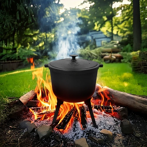 Litinový lovecký kotlík se smaltovaným vnitřkem, 8 L - 6