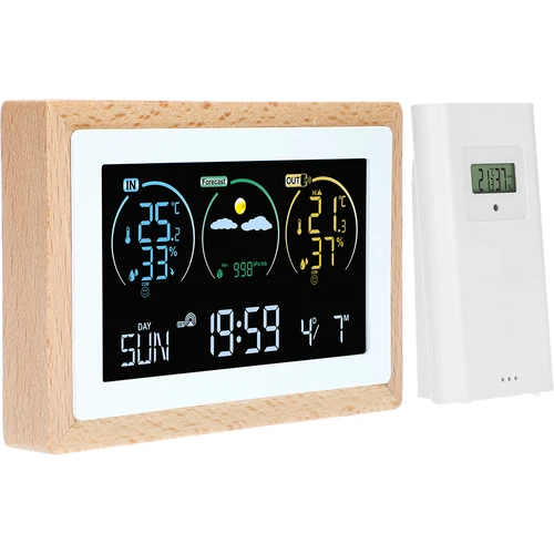 Meteorologická stanice (RCC,DCF) - elektronická, bezdrátová, podsvícená, senzor, bílá - 2