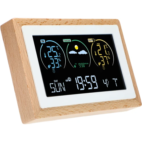 Meteorologická stanice (RCC,DCF) - elektronická, bezdrátová, podsvícená, senzor, bílá - 3