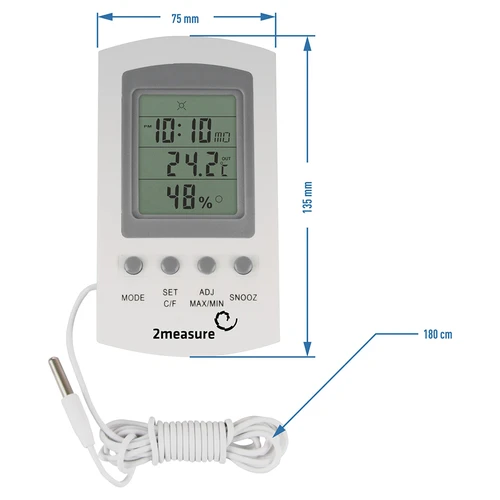 Meteostanice – elektronická, sonda, bílá - 7