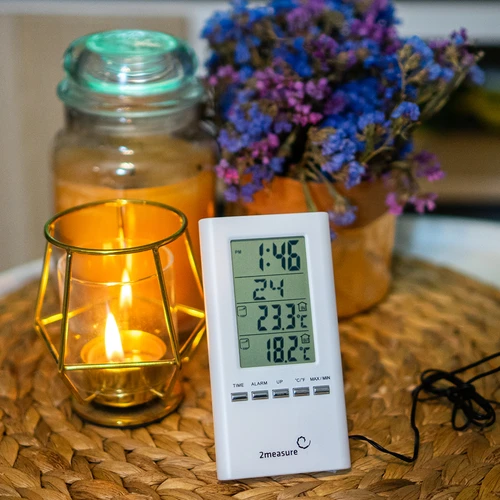 Meteostanice – elektronická, sonda, bílá - 5