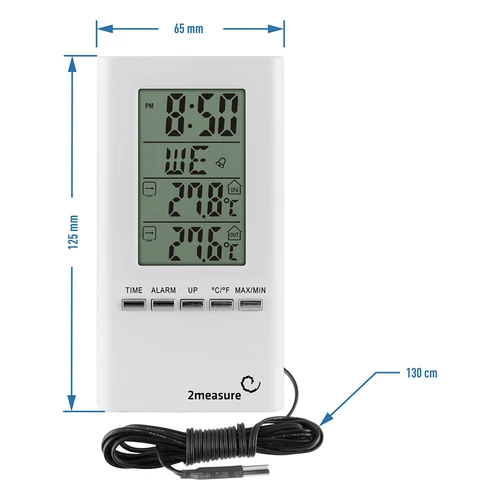 Meteostanice – elektronická, sonda, bílá - 3