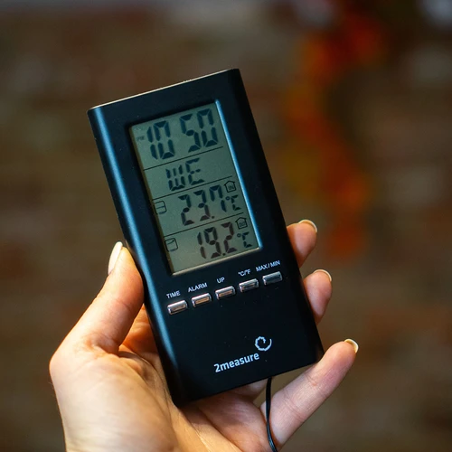 Meteostanice – elektronická, sonda, černá - 8
