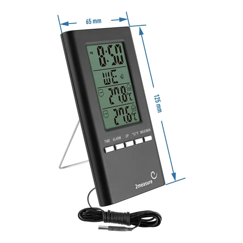 Meteostanice – elektronická, sonda, černá - 3