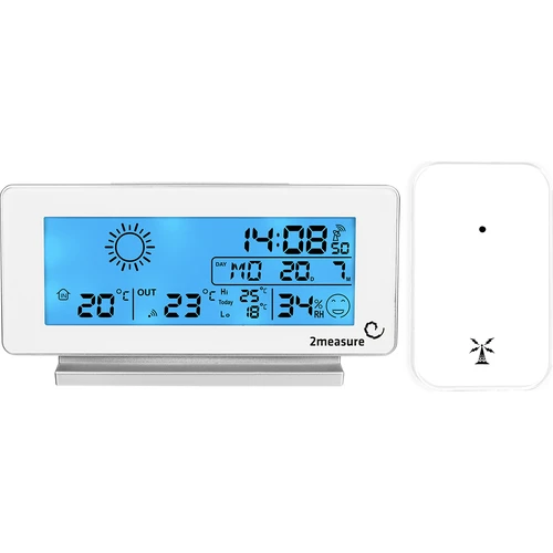 Meteostanice RCC, DCF – elektronická, bezdrátová, podsvícený senzor, bílá