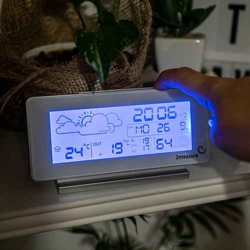 Meteostanice RCC, DCF – elektronická, bezdrátová, podsvícený senzor, bílá - 11