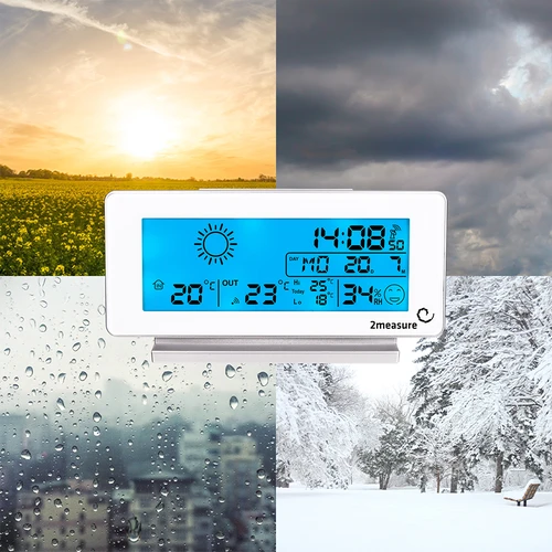 Meteostanice RCC, DCF – elektronická, bezdrátová, podsvícený senzor, bílá - 17