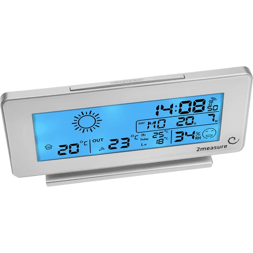 Meteostanice RCC, DCF – elektronická, bezdrátová, podsvícený senzor, bílá - 3