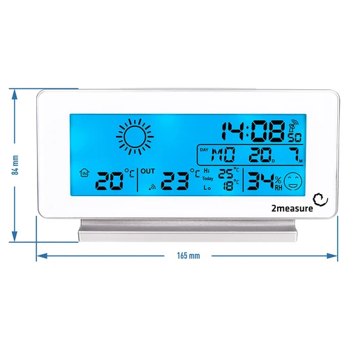 Meteostanice RCC, DCF – elektronická, bezdrátová, podsvícený senzor, bílá - 9