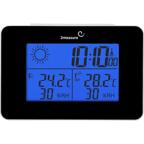 Meteostanice RCC – elektronická, bezdrátová, podsvícený senzor, černá - 9