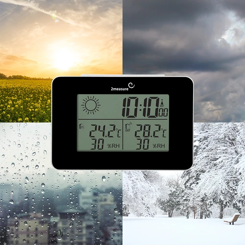 Meteostanice RCC – elektronická, bezdrátová, podsvícený senzor, černá - 21