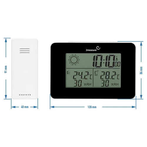 Meteostanice RCC – elektronická, bezdrátová, podsvícený senzor, černá - 12