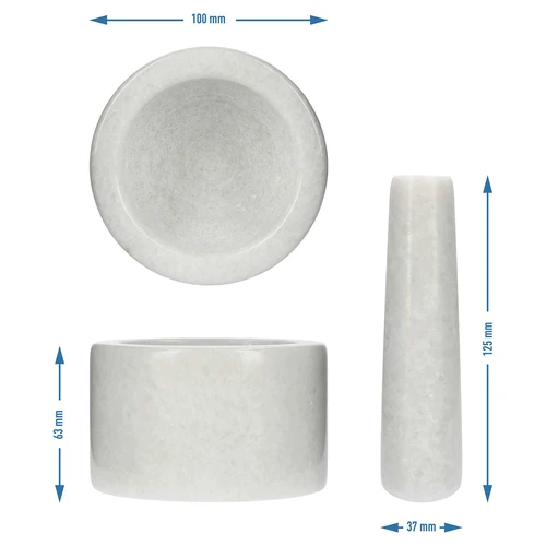 Mramorový kuchyňský hmoždíř, bílý, fi 10 cm - 10