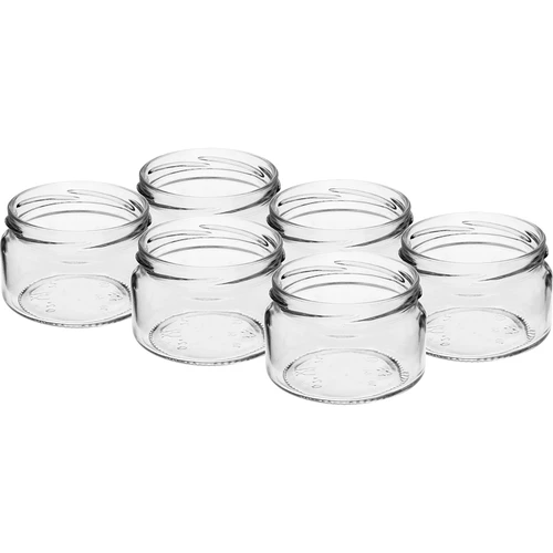 Nízká sklenice 200ml - s černým víčkem fi 82/6, 6ks. - 4