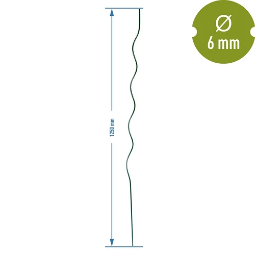 Ocelová spirálová tyčka 1,25m x 6mm - 2