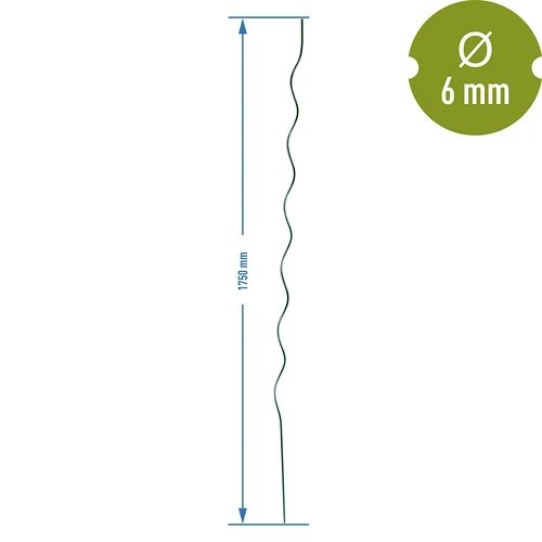 Ocelová spirálová tyčka 1,75m x 6mm - 2