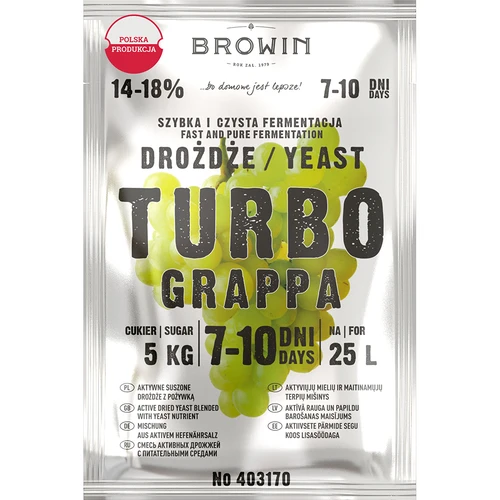 Palírenské kvasnice Turbo Grappa 7-10 dní