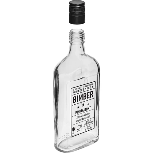 Láhev – ploskačka 500 ml se šroubovacím uzávěrem, potisk „Bimber PRL“, 1 ks. - 3