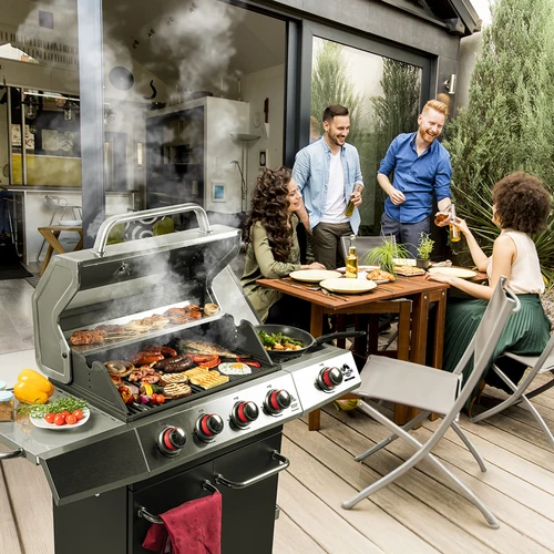 Plynový gril dragON BBQ101, 11,7 kW, černo-stříbrný - 3