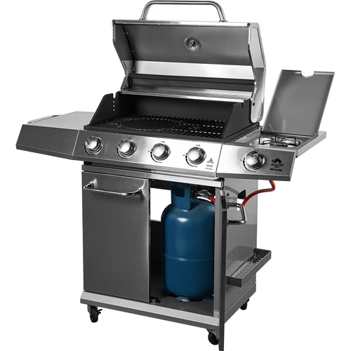 Plynový gril dragON BBQ201, 18,8 kW, stříbrný - 2