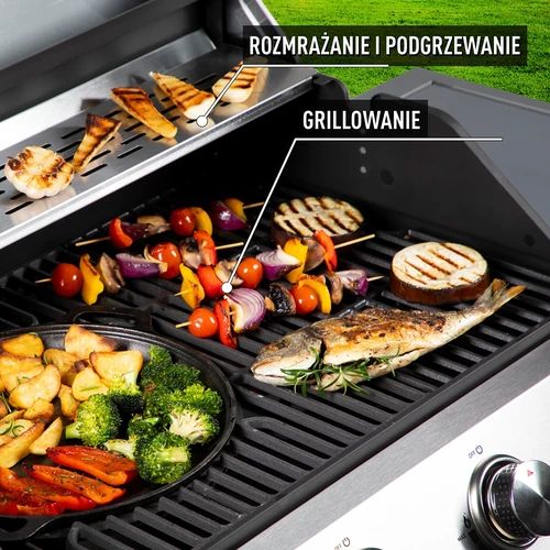 Plynový gril dragON BBQ201, 18,8 kW, stříbrný - 6