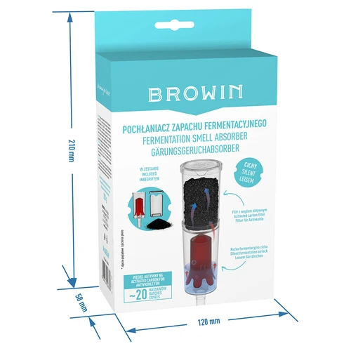 Pohlcovač fermentačního zápachu + tichá kvasná trubka + kokosové aktivní uhlí 200 g - 7