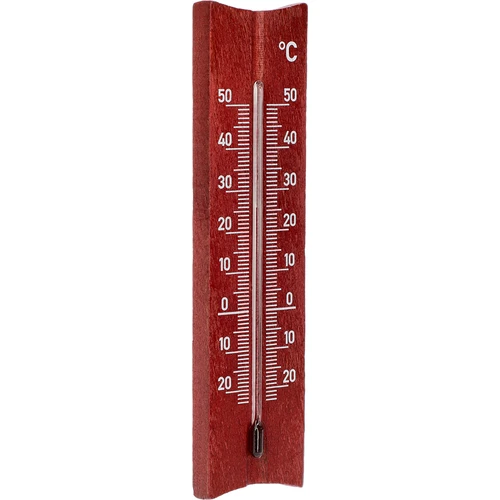 Pokojový dřevěný teploměr (-20 do +50°C), barva mahagonu, 15 cm - 2