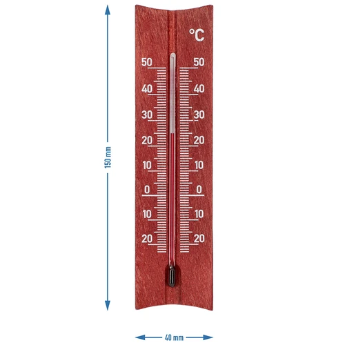 Pokojový dřevěný teploměr (-20 do +50°C), barva mahagonu, 15 cm - 5