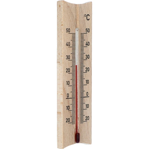 Pokojový dřevěný teploměr (-20 do +50°C), světle hnědý, 15 cm - 2
