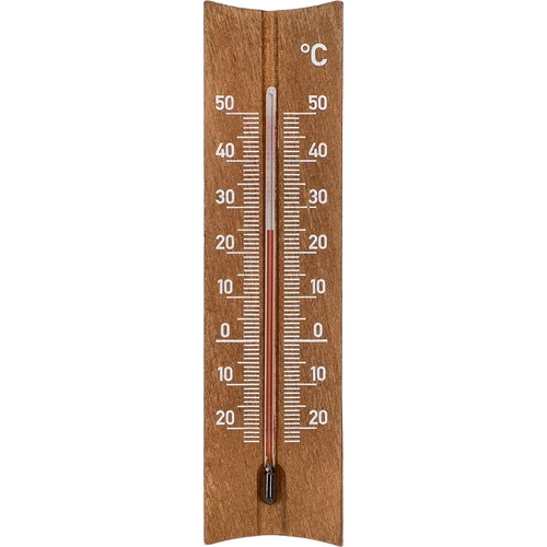 Pokojový teploměr dřevěný (-20 do +50°C), tmavě hnědý, 15cm
