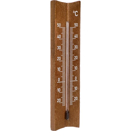 Pokojový teploměr dřevěný (-20 do +50°C), tmavě hnědý, 15cm - 2