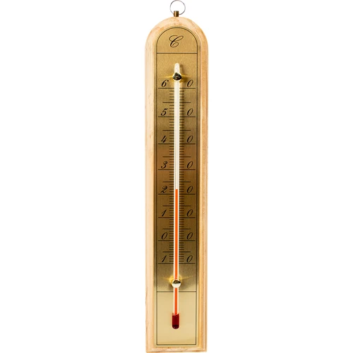 Pokojový teploměr se zlatou stupnicí (-10°C do +60°C) 28cm mix