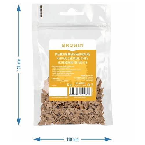 Přírodní dubové vločky (nepražené), 20g - 7