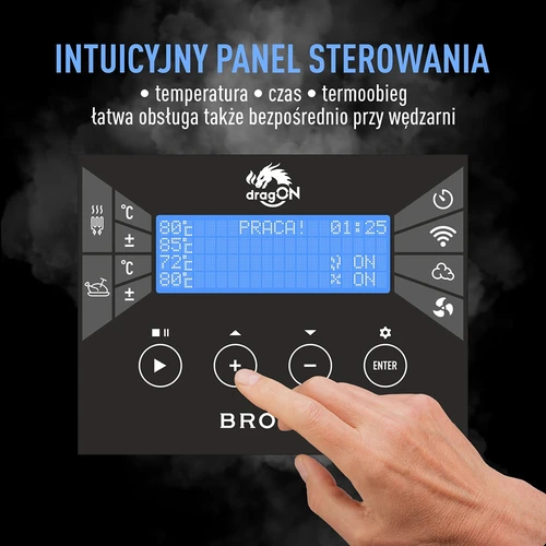 Sada dragON pro udírnu – moduly IQ s Wi‑Fi a generátor kouře JET 2 LONG s popelníkem - 14