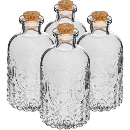 Sada lahviček s korky, 240 ml - 4 ks