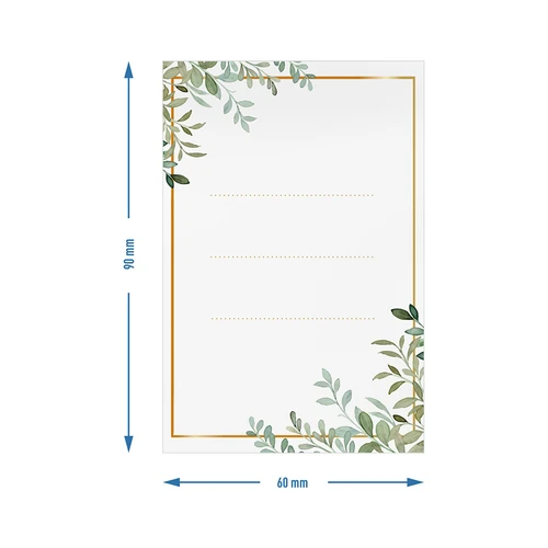 Samolepicí štítky 60 x 90 mm na lahve, sklenice, dárky s květinovým vzorem - 20 ks. - 4