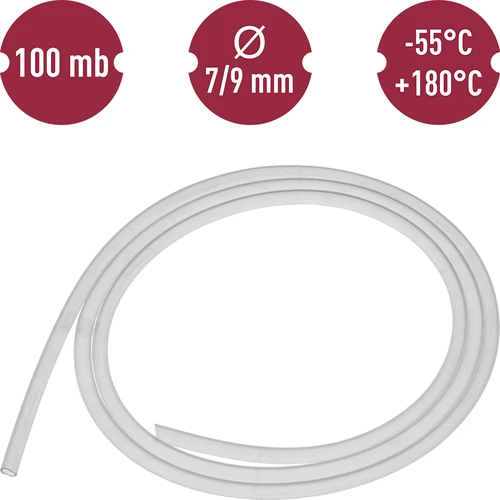 Silikonová hadice fi 7/9mm -55 +180°C mb - 2